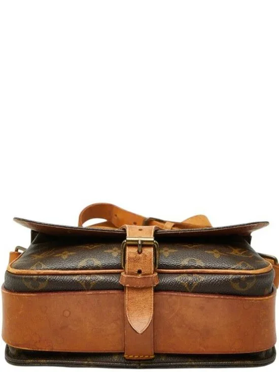 Louis Vuitton Monogram Cartouchiere MM Crossbody Shoulder Bag Brown - Picture 3 of 10